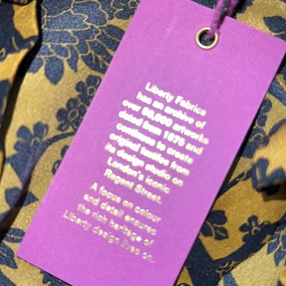 NWT Zanetti 1965 Italy Liberty of London Ruffle Tiered Boho Dress Size S Navy - Picture 13 of 15